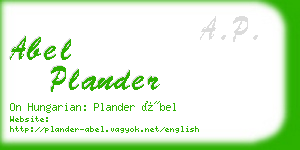 abel plander business card
